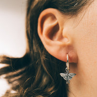 LUNA MOTH - Sterling Silver Hoops