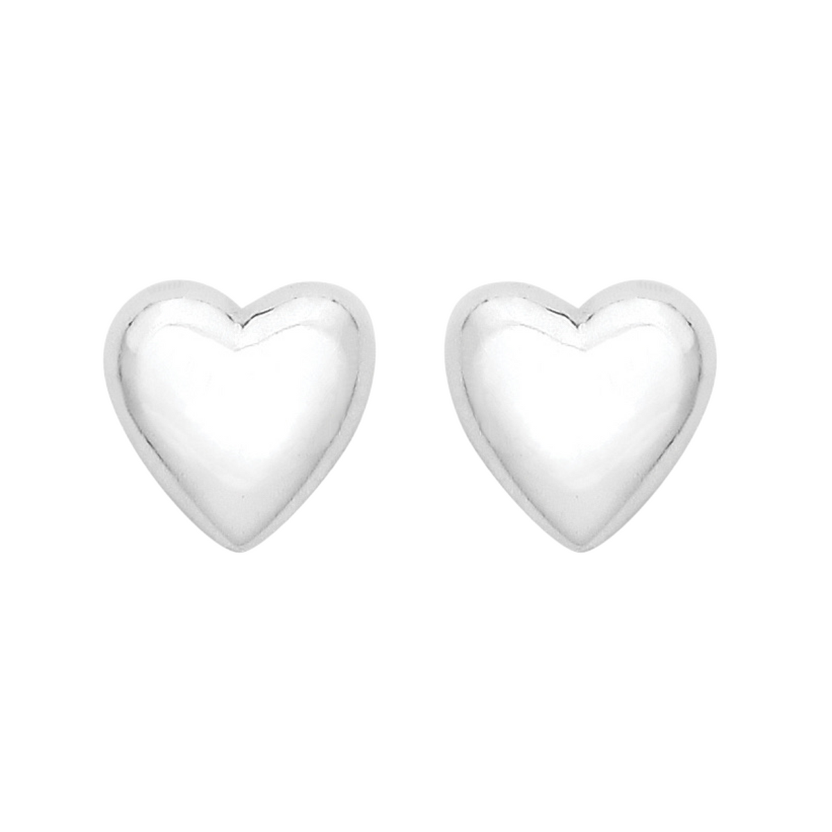 Sterling silver puffy heart simple stud earrings alternative gothic jewellery