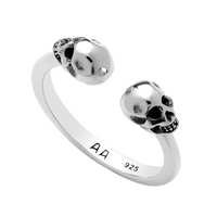 Sterling silver gothic skull spooky Halloween ring