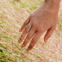 LITTLE LEAVES - Sterling Silver & Amethyst Ring