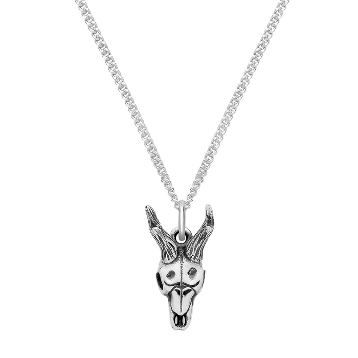 Sterling silver deer skull gothic alternative necklace jewellery