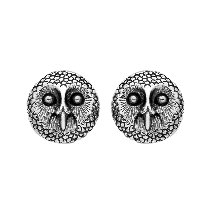 Sterling silver owl stud earrings cottagecore woodland witchy alternative jewellery