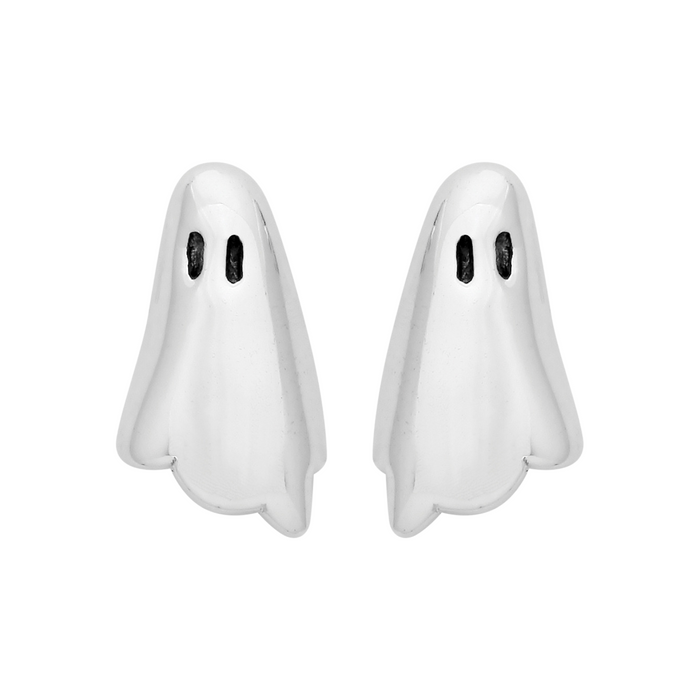 sterling silver ghost halloween stud earrings gothic alt alternative jewellery 