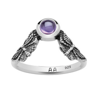 ENCHANTED MOTH - Amethyst & Sterling Silver Ring