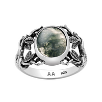 WILD WOODS - Moss Agate & Sterling Silver Ring