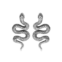 Sterling silver snake stud earrings gothic alternative Halloween jewellery