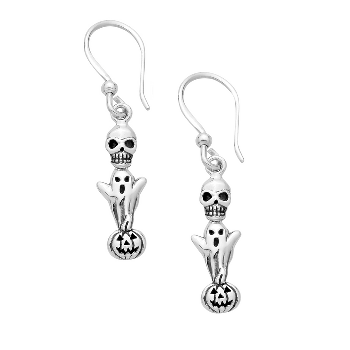 Skull ghost pumpkin Halloween earrings gothic alternative spooky jewellery
