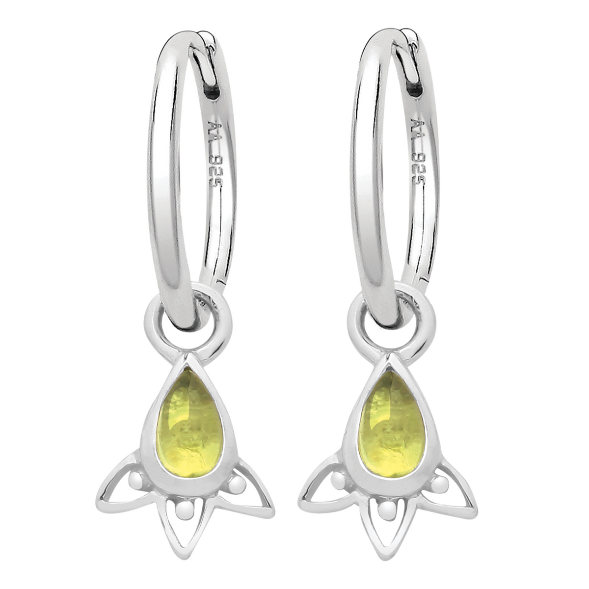 ARIA - Sterling Silver & Peridot Hoops