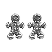 Sterling silver gingerbread man earrings alternative Christmas jewellery