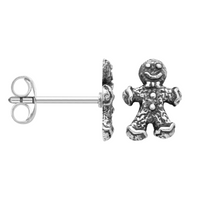 GINGERBREAD MAN - Sterling Silver Studs