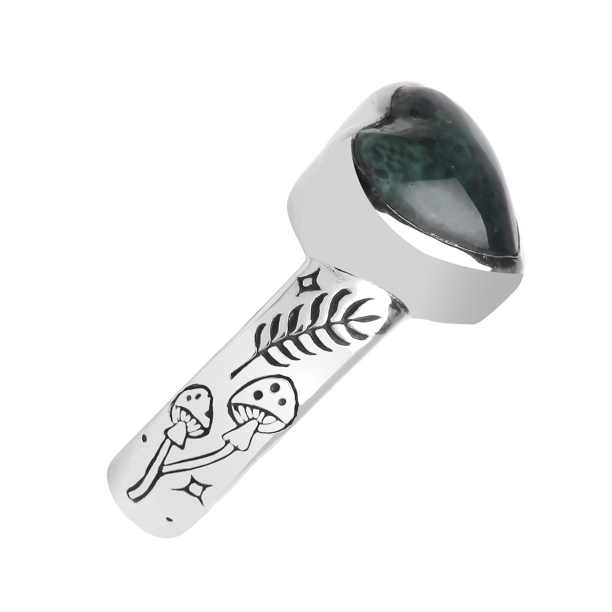 NATURE HAS MY HEART - Moss Agate & Sterling Silver Ring