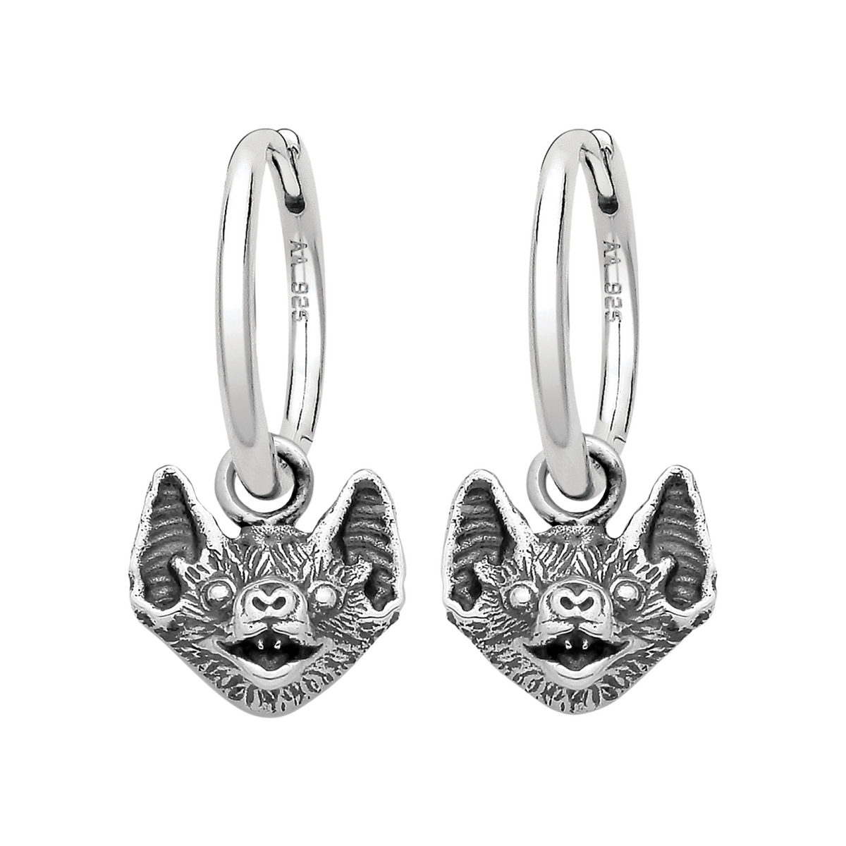 Sterling silver bat earrings gothic witchy alternative jewellery