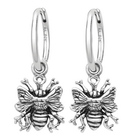 Sterling silver bee nature earrings alternative jewellery