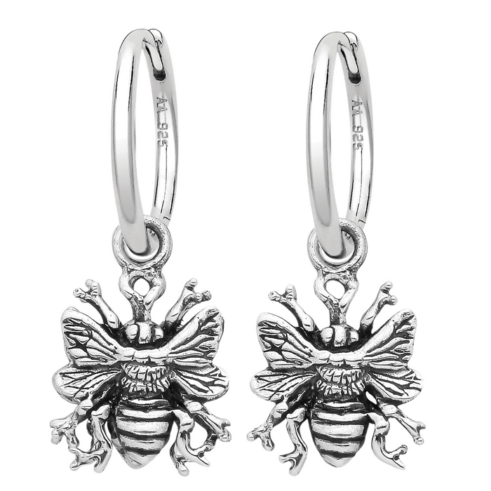 Sterling silver bee nature earrings alternative jewellery
