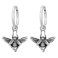 Sterling silver beetle bug insect hoop earrings a;yermative nature jewellery