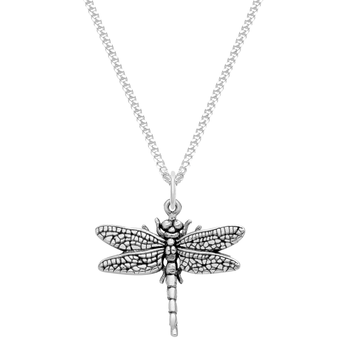 Sterling silver dragonfly necklace nature alternative jewellry
