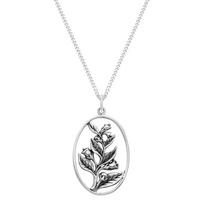 Sterling silver belladonna nightshade plant necklace alternative jewellery