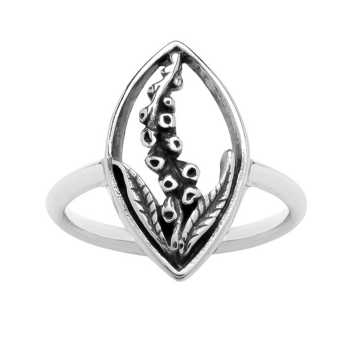 Sterling silver foxglove ring woodland nature alternative jewellery