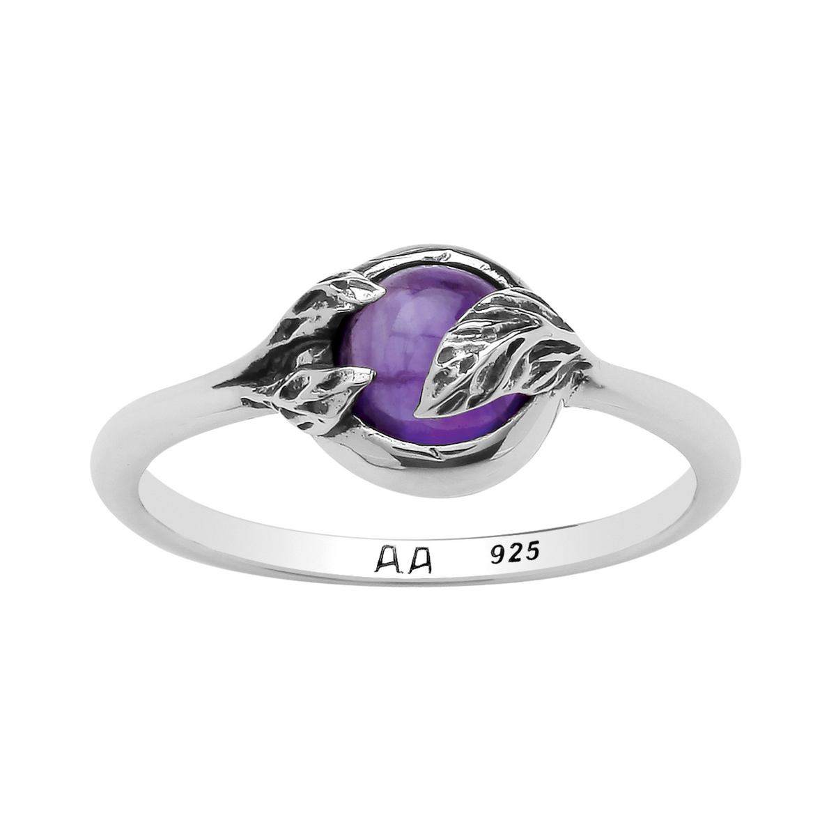 LITTLE LEAVES - Sterling Silver & Amethyst Ring