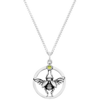 Sterling silver peridot beetle nature bug insect necklace alternative jewellery
