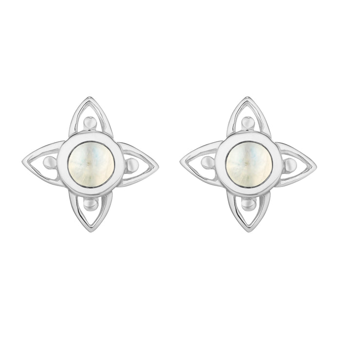 FLEUR - Sterling Silver & Moonstone Studs