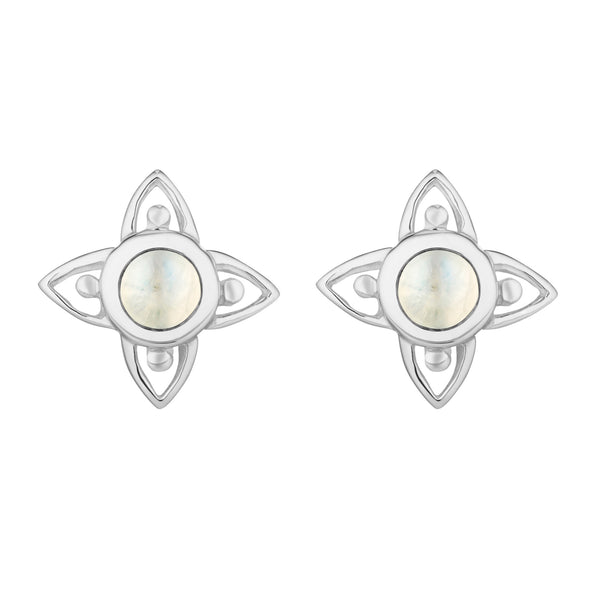 FLEUR - Sterling Silver & Moonstone Studs