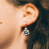 HALLOWEEN FLOWER - Sterling Silver Hoops