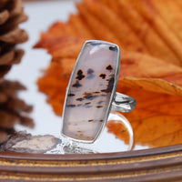 FALL - Sterling Silver & Montana Agate Ring - US 11
