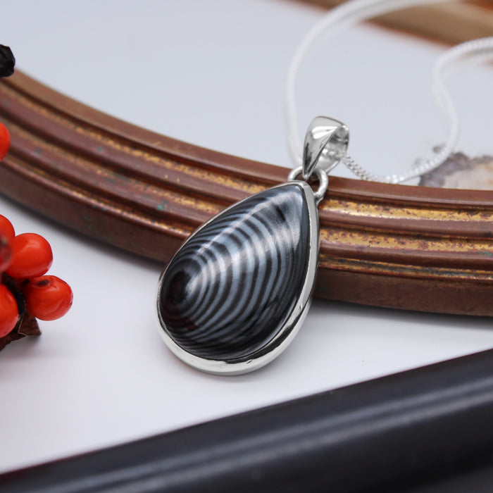 GALACTIC - Sterling Silver & Psilomelane Necklace