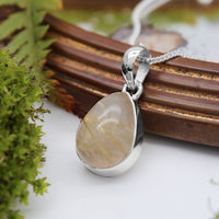 AUTUMN SUN - Sterling Silver & Golden Rutile Necklace