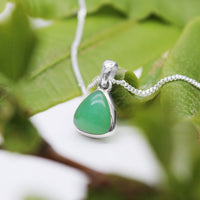 LILY PAD - Sterling Silver & Chrysoprase Necklace
