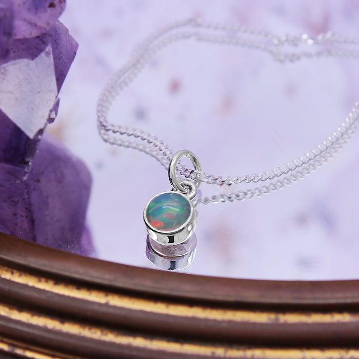 STAR DUST  - Sterling Silver & Ethiopian Opal Necklace
