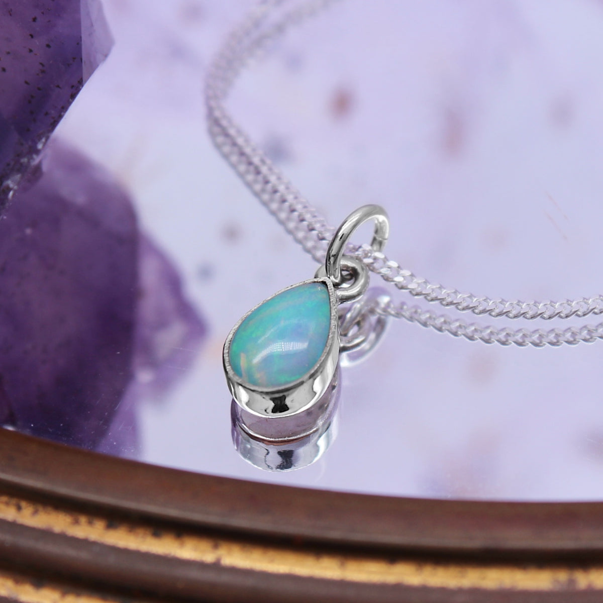 STAR DUST  - Sterling Silver & Ethiopian Opal Necklace