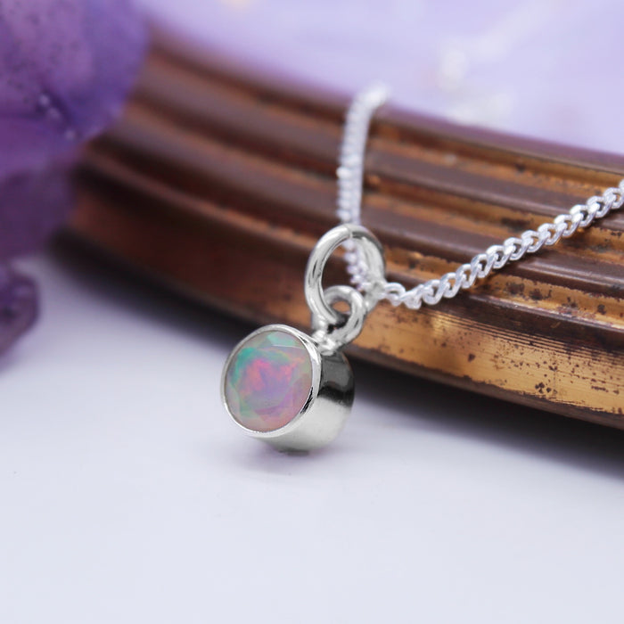 STAR DUST  - Sterling Silver & Ethiopian Opal Necklace