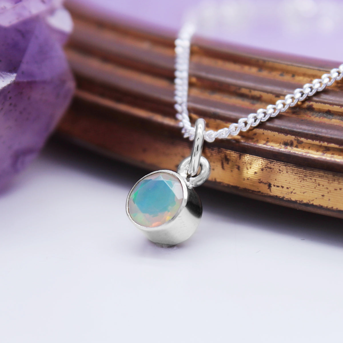 STAR DUST  - Sterling Silver & Ethiopian Opal Necklace