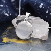MOON BEAM - Sterling Silver & Selenite Necklace