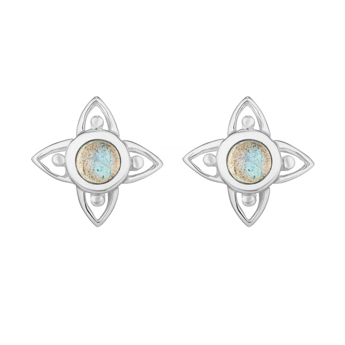 FLEUR - Sterling Silver & Labradorite Studs
