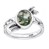 EVERGREEN - Sterling Silver & Moss Agate Ring - LAST CHANCE